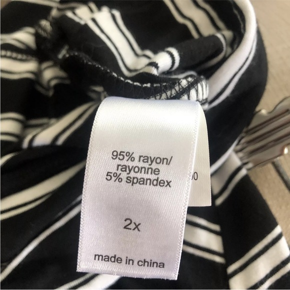 Maurice's Black White Striped Pull On High Waist Pull On Skirt - Picture 5 of 10